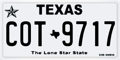 TX license plate COT9717