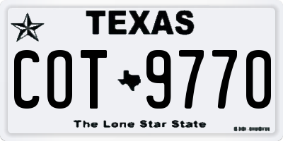 TX license plate COT9770