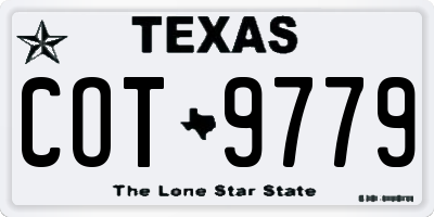 TX license plate COT9779
