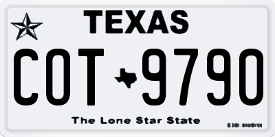 TX license plate COT9790