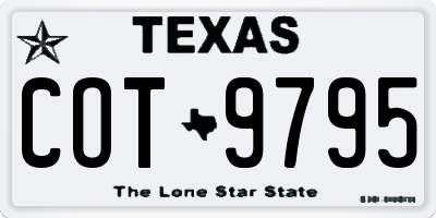 TX license plate COT9795
