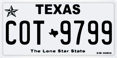 TX license plate COT9799