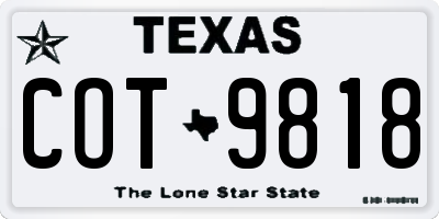 TX license plate COT9818