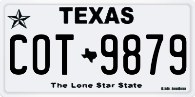 TX license plate COT9879