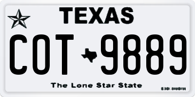 TX license plate COT9889