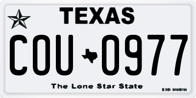 TX license plate COU0977