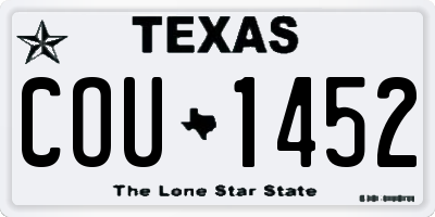 TX license plate COU1452