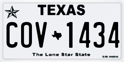 TX license plate COV1434