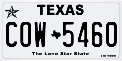 TX license plate COW5460
