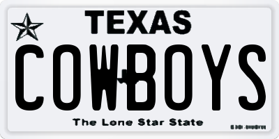 TX license plate COWBOYS