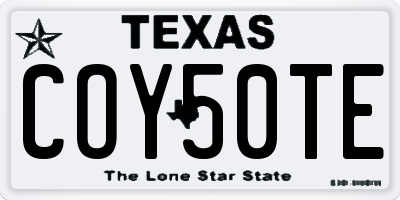 TX license plate COY50TE