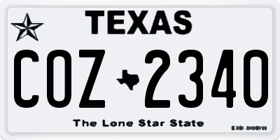 TX license plate COZ2340