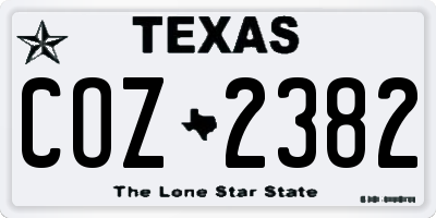 TX license plate COZ2382