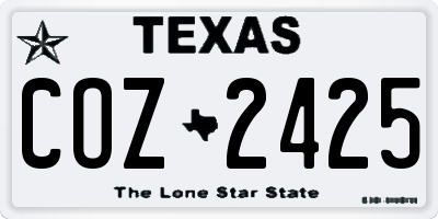 TX license plate COZ2425