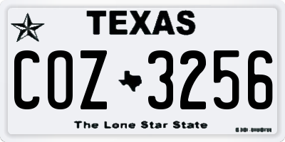 TX license plate COZ3256