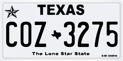 TX license plate COZ3275