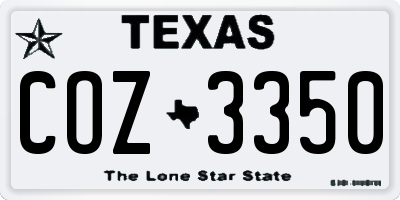 TX license plate COZ3350