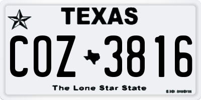 TX license plate COZ3816