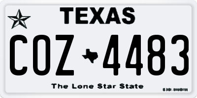TX license plate COZ4483