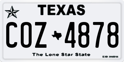 TX license plate COZ4878