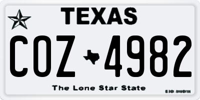 TX license plate COZ4982