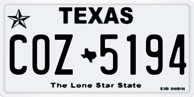 TX license plate COZ5194
