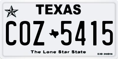 TX license plate COZ5415