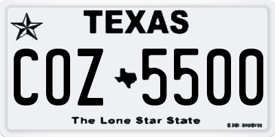 TX license plate COZ5500
