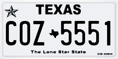 TX license plate COZ5551