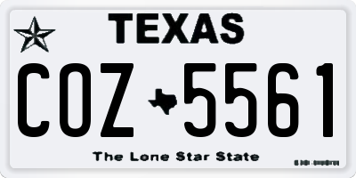 TX license plate COZ5561