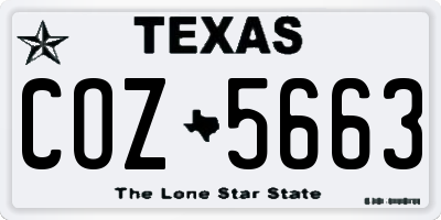 TX license plate COZ5663