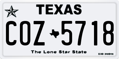 TX license plate COZ5718