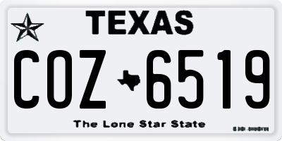 TX license plate COZ6519