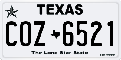 TX license plate COZ6521