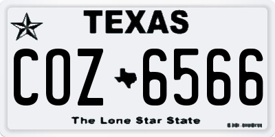 TX license plate COZ6566