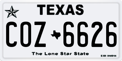 TX license plate COZ6626