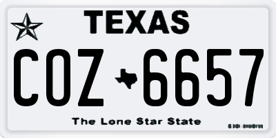 TX license plate COZ6657
