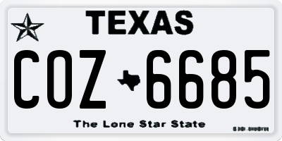 TX license plate COZ6685