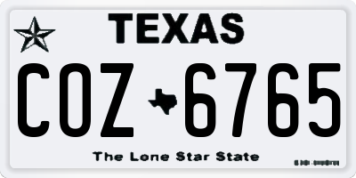 TX license plate COZ6765