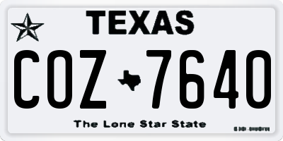 TX license plate COZ7640