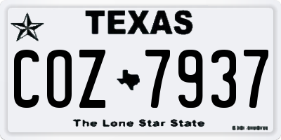 TX license plate COZ7937