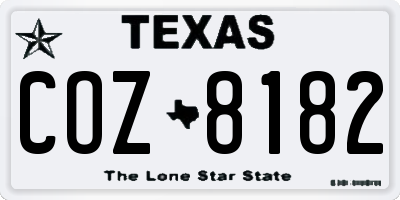 TX license plate COZ8182