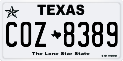 TX license plate COZ8389