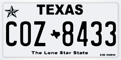 TX license plate COZ8433