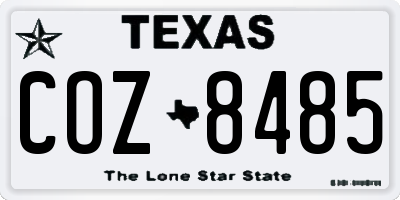 TX license plate COZ8485