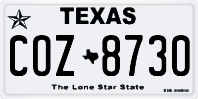 TX license plate COZ8730