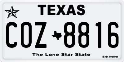 TX license plate COZ8816