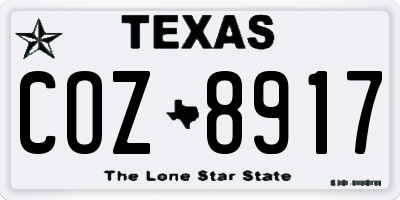 TX license plate COZ8917