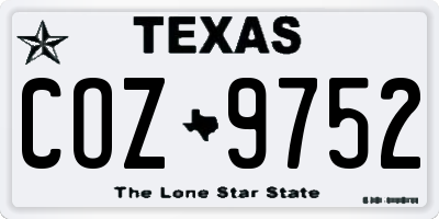 TX license plate COZ9752
