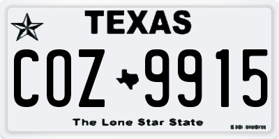 TX license plate COZ9915